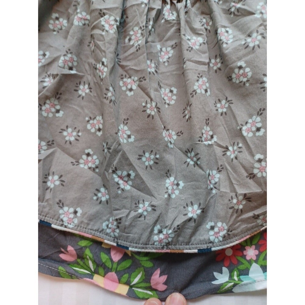 Matilda Jane girls pull-on skirt 6 polka dot floral tiers pockets mixed fabric - Picture 4 of 7